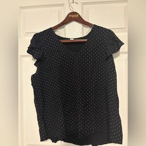 Old Navy Black Blouse with White Dots